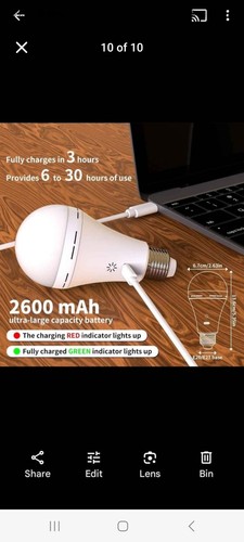 Rechargeable battery bulbs