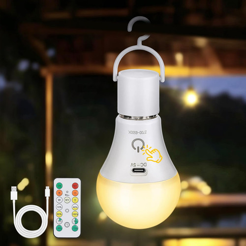 Rechargeable light bulb with - light,